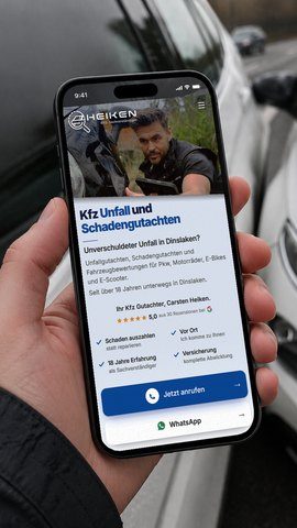 Schaden online melden beim Kfz Gutachter für Kaarst